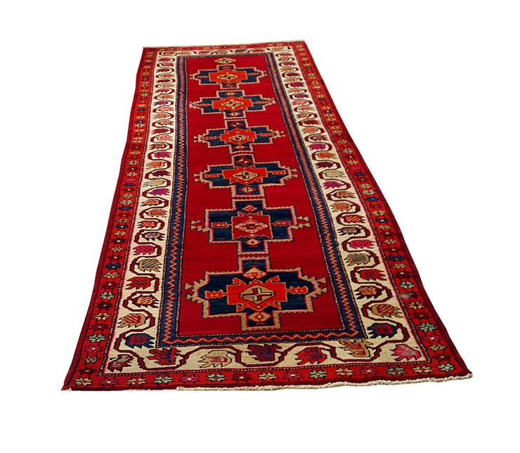 3' x 10' Red Persian Ardebil Rug