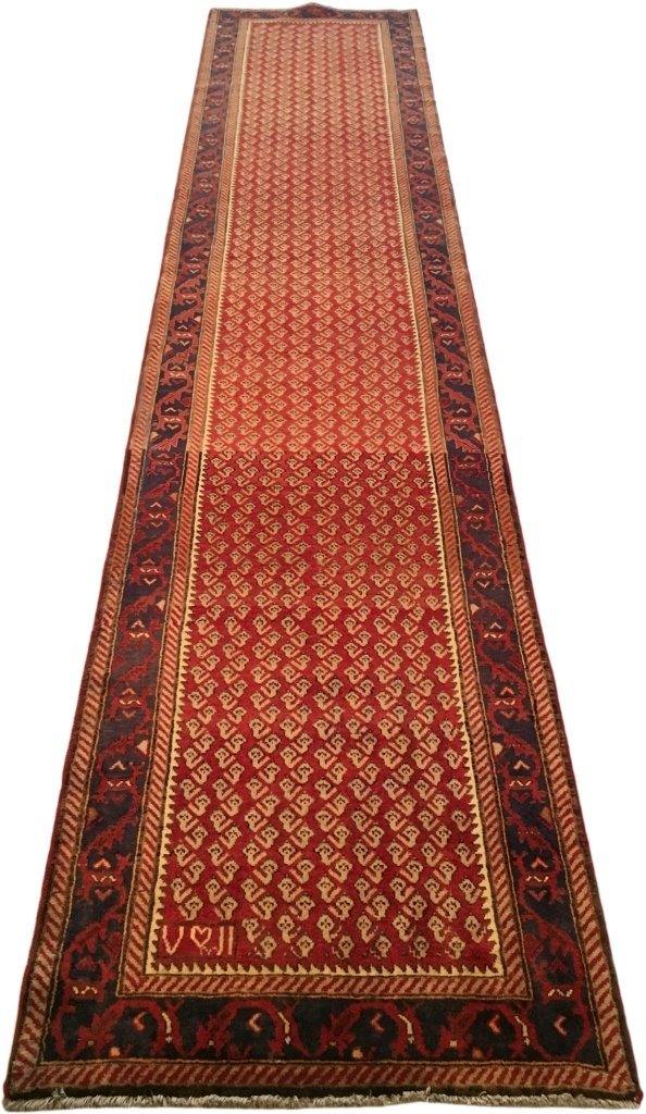 4x18 Authentic Hand-knotted Persian Hamadan Rug - Iran - bestrugplace