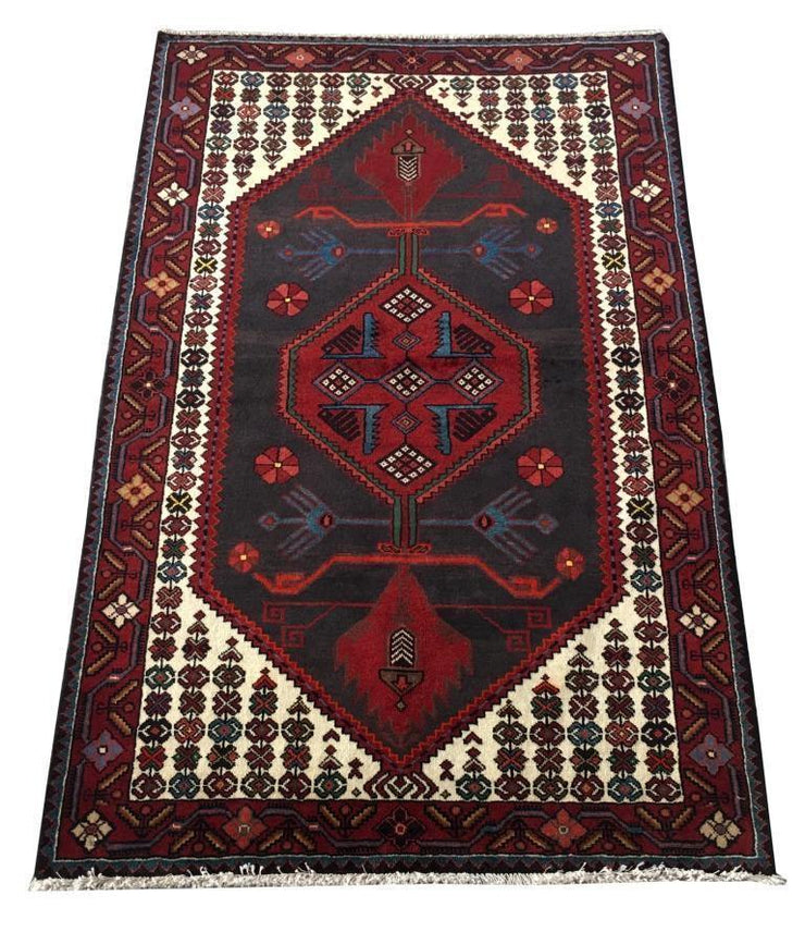 4x7 Authentic Hand-knotted Persian Hamadan Rug - Iran - bestrugplace