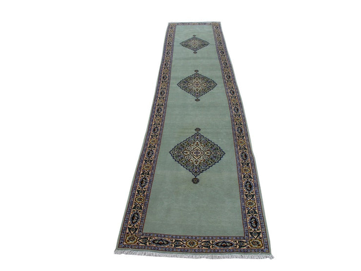 3' x 16' Grey Persian Kashan Rug