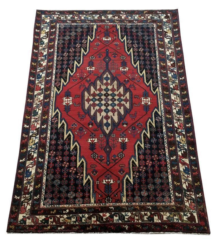 5x7 Authentic Hand-knotted Persian Hamadan Rug - Iran - bestrugplace