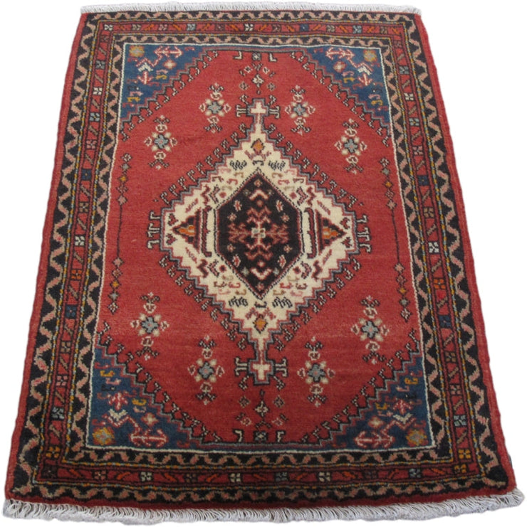 2' x 3' Red Persian Hamadan Rug