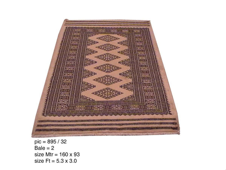 Radiant 3x5 Authentic Handmade Wool & Silk Jaldar Bokhara Rug - Pakistan - bestrugplace