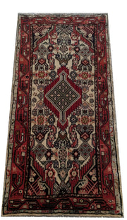 2' x 4' Seal Maroon Persian Hamadan Rug