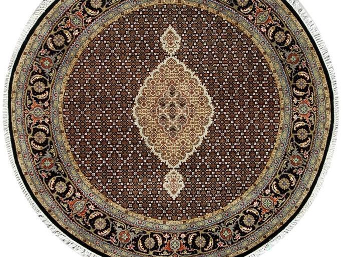 6x6 11/55 Quality Wool & Silk Tabriz Mahi Rug - India - bestrugplace