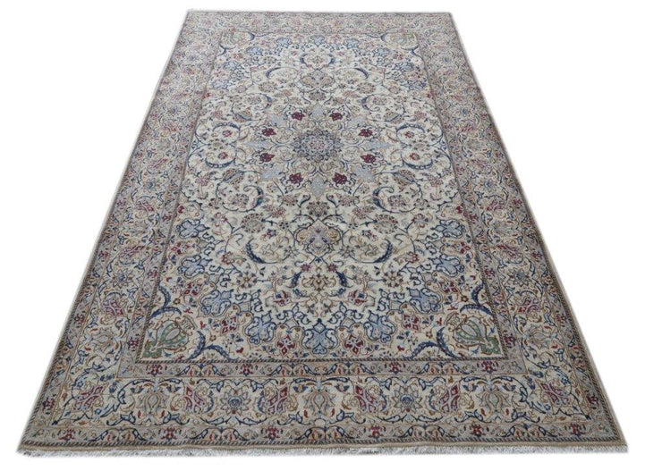 7x11 Authentic Hand-knotted Persian Wool&Silk Nain 9 La Rug - Iran - bestrugplace