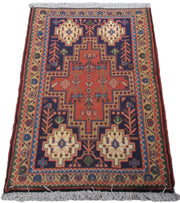 3' x 3' Orange Persian Yalameh Rug