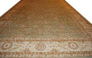 13x22 Zigler Chobi Peshawar Rug- Nuetral Pale green GoldPakistan - bestrugplace