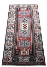 2' x 5' Red Persian Hamadan Rug