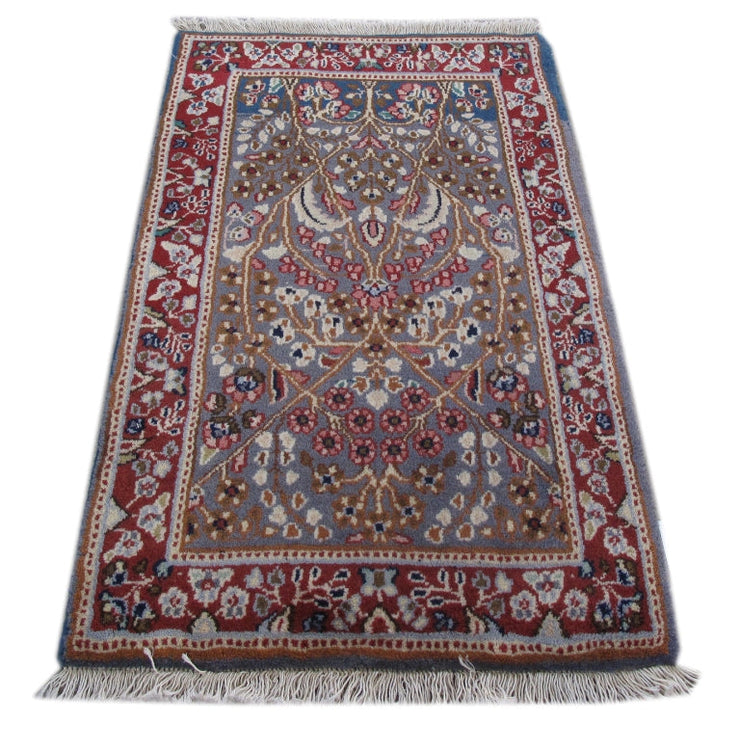 2' x 3' Tan Brown Persian Kerman Rug