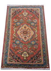 3' x 4' Orange Persian Hamadan Rug