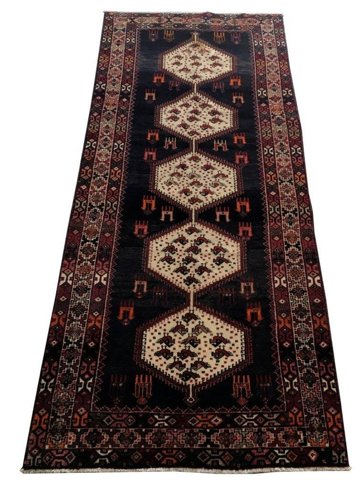 4x10 Authentic Hand-knotted Persian Hamadan Rug - Iran - bestrugplace