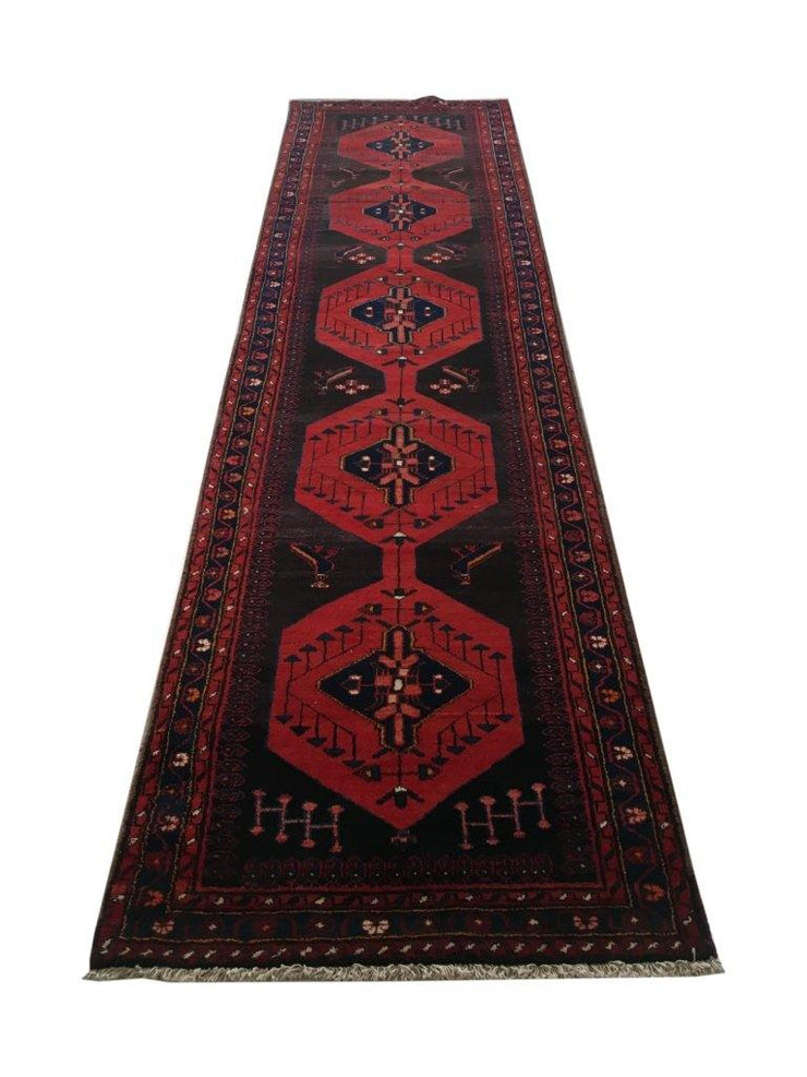 3x13 Authentic Hand-knotted Persian Hamadan Rug - Iran - bestrugplace