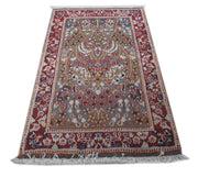 2' x 2' Tan Brown Persian Kerman Rug