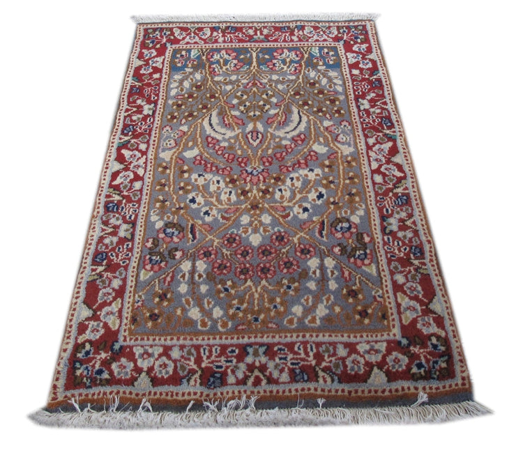 2' x 2' Tan Brown Persian Kerman Rug