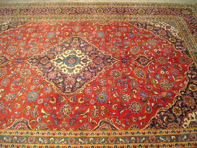 10x13 Authentic Hand Knotted Persian Kashan Rug - Iran - bestrugplace