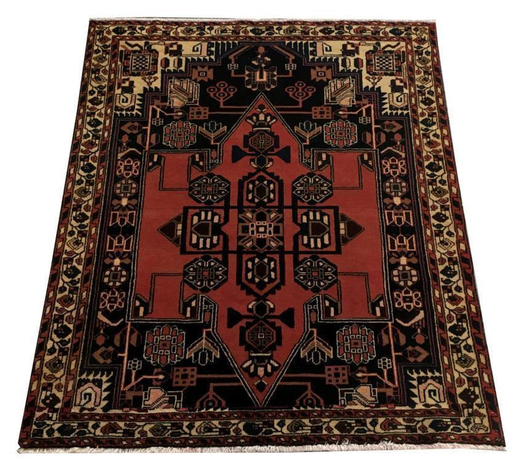 5x6 Authentic Hand-knotted Persian Hamadan Rug - Iran - bestrugplace