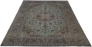 10x13 LIGHTGREEN IVORY Persian SIGNED Kashan Rug - Iran - bestrugplace