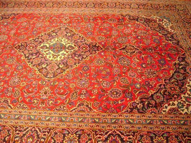 10x13 Authentic Hand Knotted Persian Kashan Rug - Iran - bestrugplace