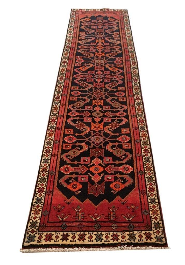 3x13 Authentic Hand-knotted Persian Hamadan Rug - Iran - bestrugplace