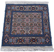 1' x 1' Ivory Blue Persian Moud Rug