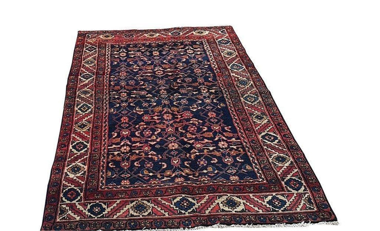 4x7 Authentic Hand Knotted Persian Hamadan Rug - Iran - bestrugplace