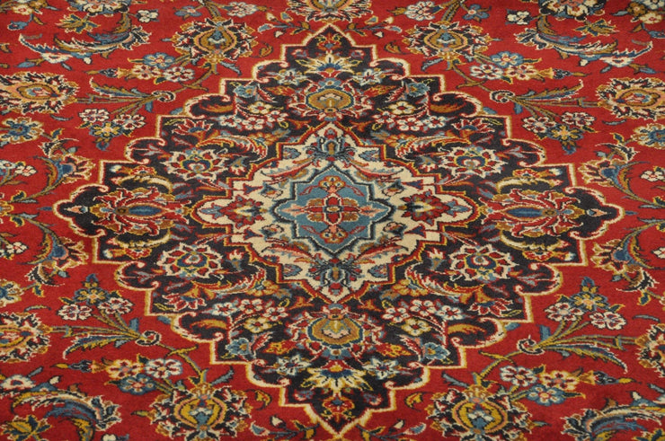 10x19 Antique Persian Kashan RED BLUE WOOL - Rug 78836 - bestrugplace