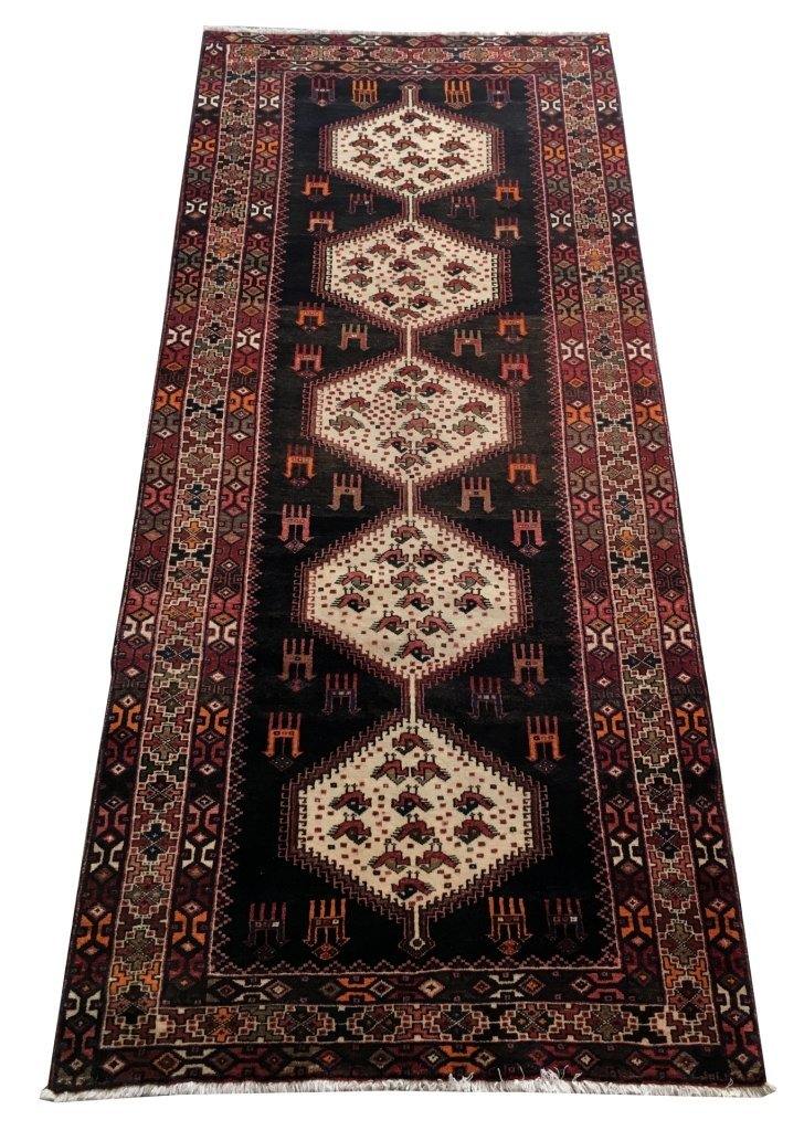 4x10 Authentic Hand-knotted Persian Hamadan Rug - Iran - bestrugplace