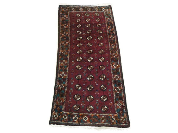 Luxurious 4x9 Authentic Handmade Bokhara Tribal Persian Runner - Iran - bestrugplace