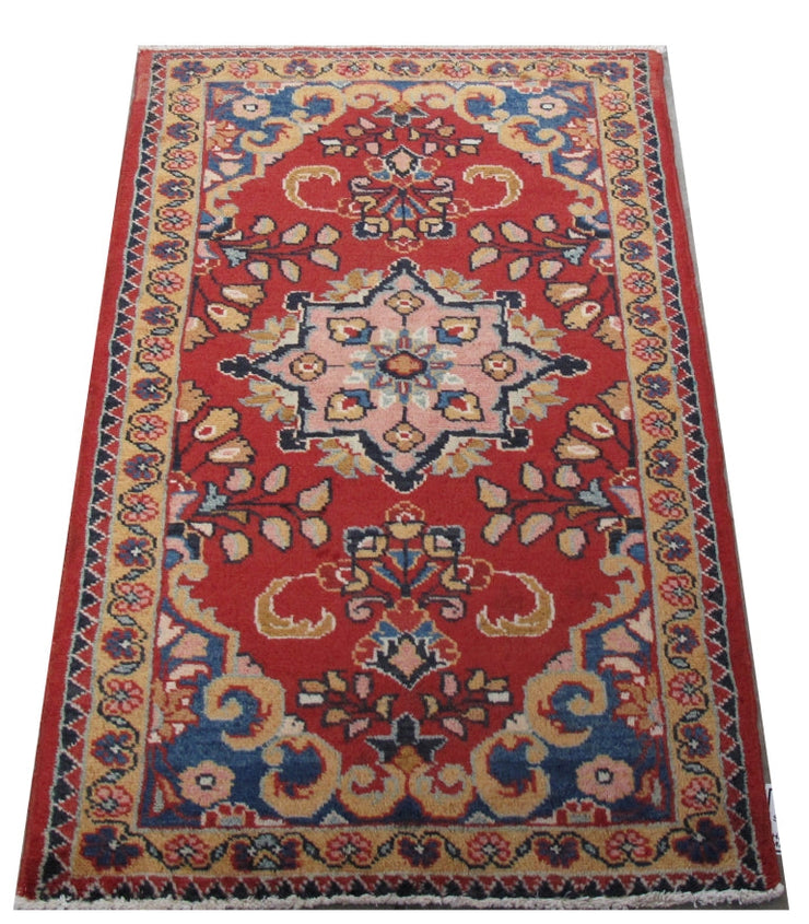 2' x 4' Red Persian Hamadan Rug