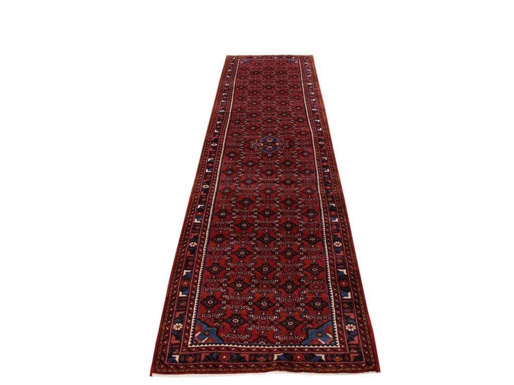 4x14 Authentic Hand Knotted Persian Hamadan Rug - Iran - bestrugplace