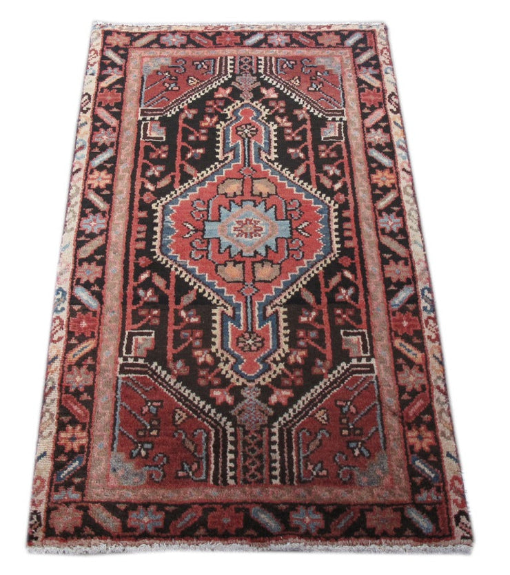 2' x 4' Brown Persian Hamadan Rug