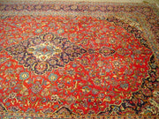 10' x 13' Red Persian Kashan Rug