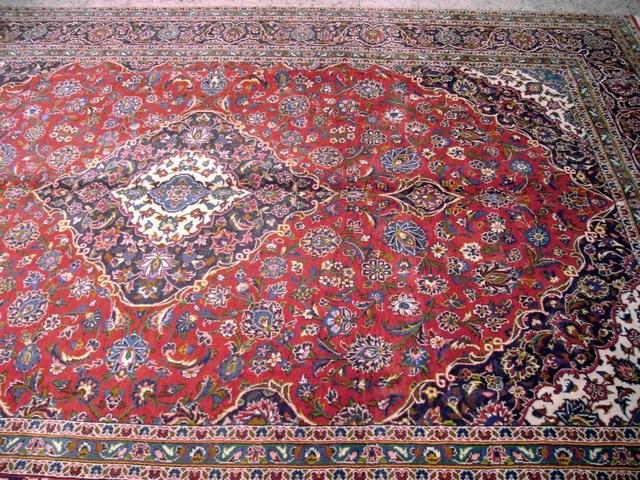 10' x 13' Red Persian Kashan Rug