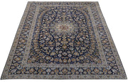 NAVY BLUE 10x13 Persian Signed Kashan Rug -82254 Iran 82254 - bestrugplace