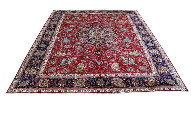 10x13 Authentic Hand Knotted Persian Tabriz BOTE PAISELY Rug - Iran - bestrugplace