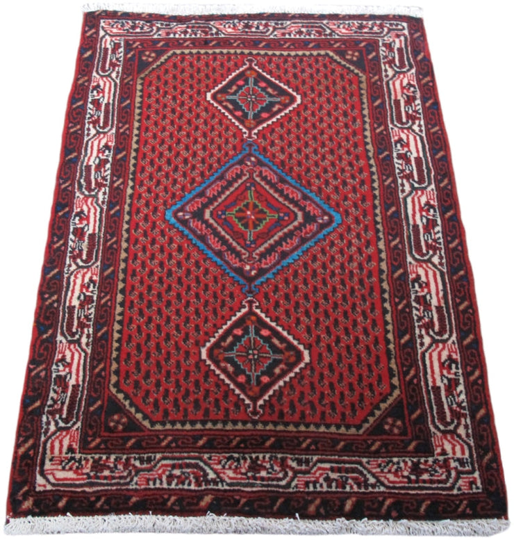 2' x 4' Red Persian Hamadan Rug