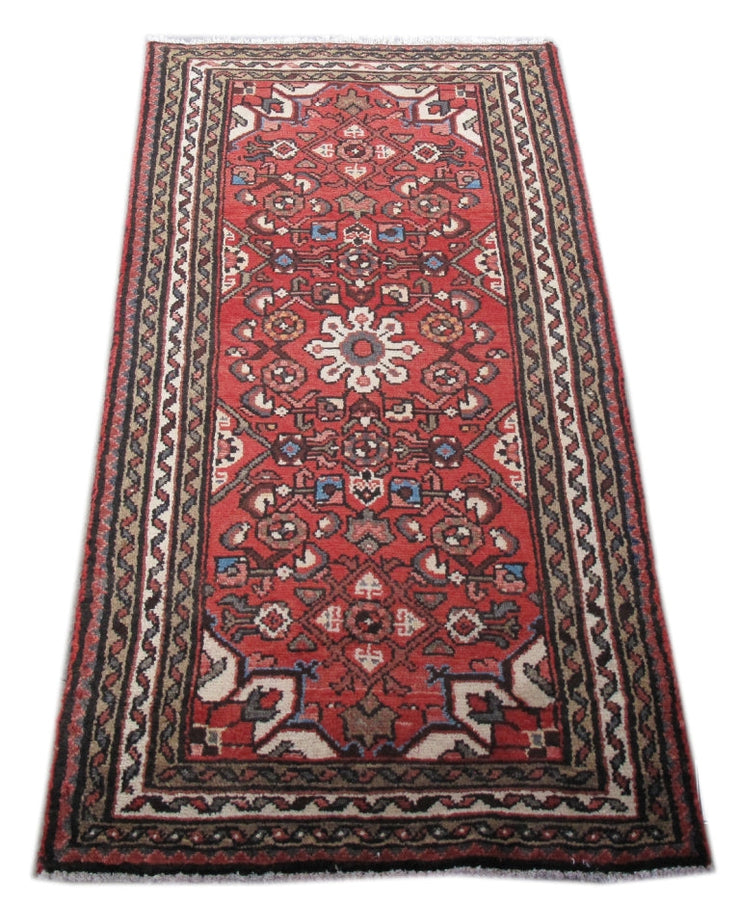 2' x 4' Red Persian Hamadan Rug