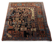 2' x 5' Brown Persian Hamadan Rug