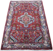 3' x 4' Red Persian Hamadan Rug