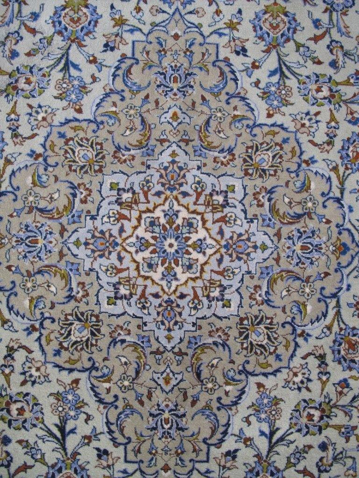 13x13 Authentic Hand-knotted Persian Signed Kashan Rug - Iran - bestrugplace