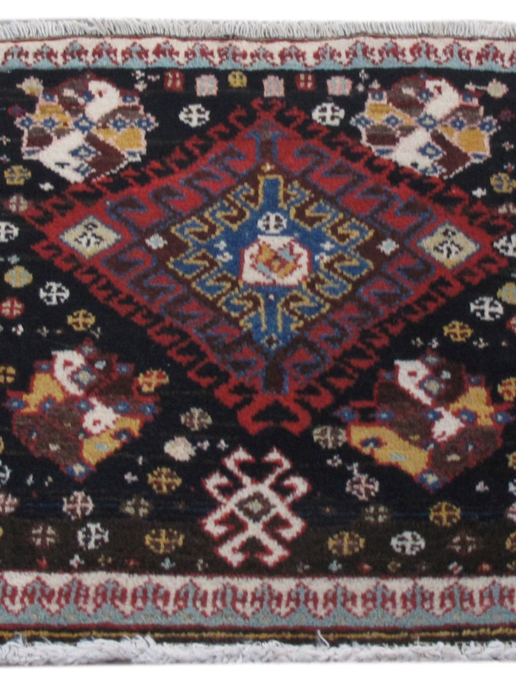 2' x 3' Black Persian Hamadan Rug