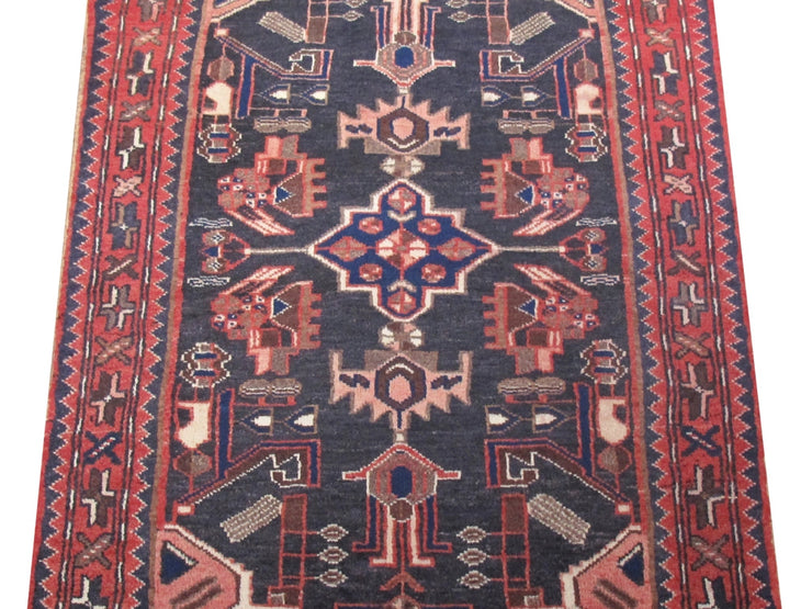 3' x 4' Faded Black Persian Hamadan Rug