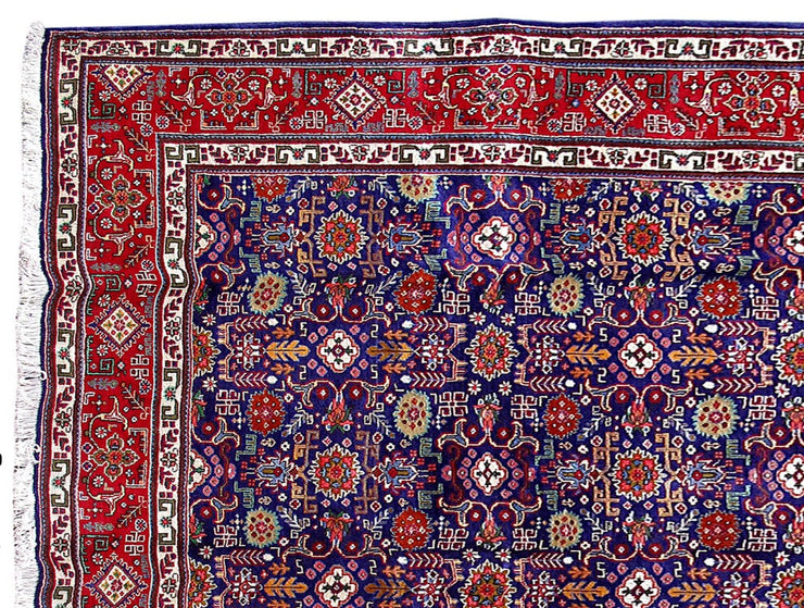 10' x 13' Dark Blue Persian Tabriz All Over Rug