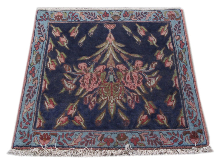 2' x 3' Navy Blue Persian Sirjan Rug