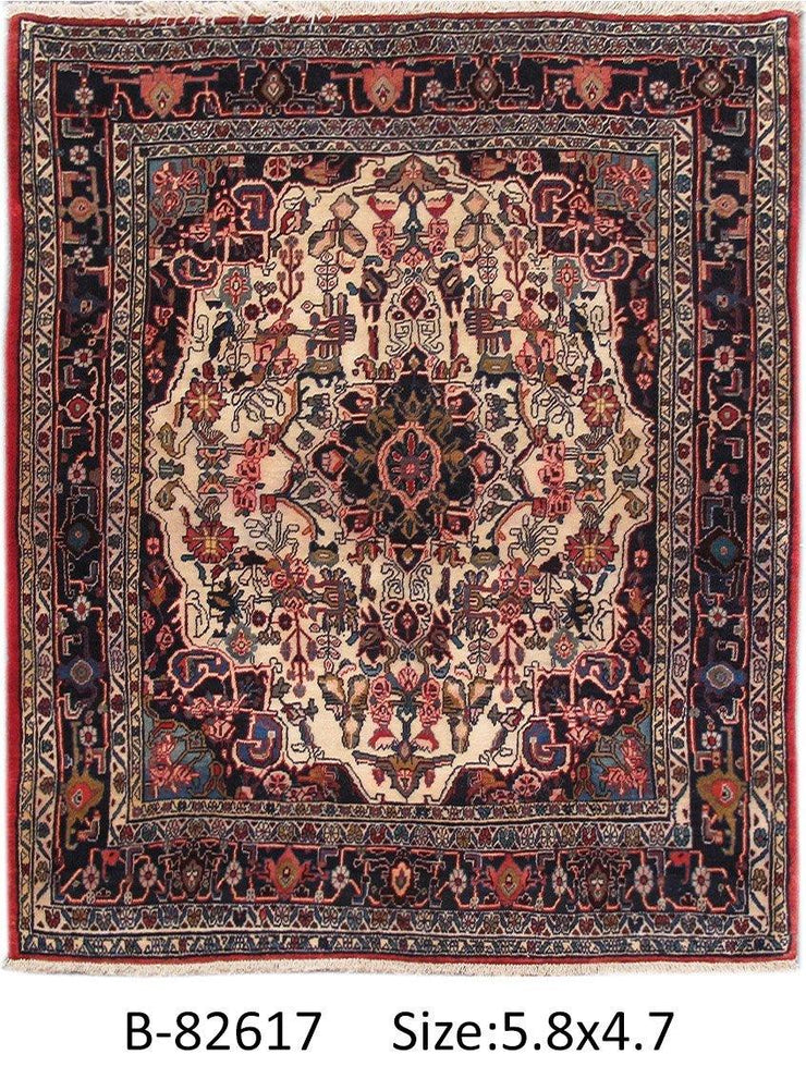 Luxurious 5x6 Authentic Hand-knotted Persian Hamadan Rug - Iran - bestrugplace