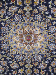 NAVY BLUE 10x13 Persian Signed Kashan Rug -82254 Iran 82254 - bestrugplace