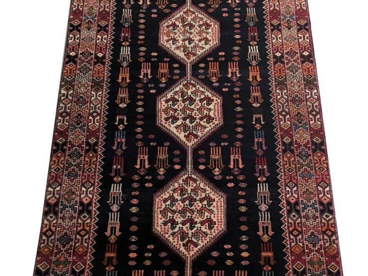 4x10 Authentic Hand-knotted Persian Hamadan Rug - Iran - bestrugplace