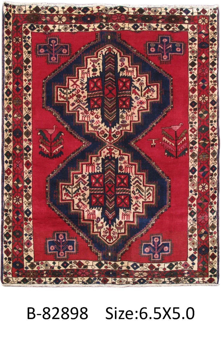 Luxurious 5x6 Authentic Hand-knotted Persian Hamadan Rug - Iran - bestrugplace