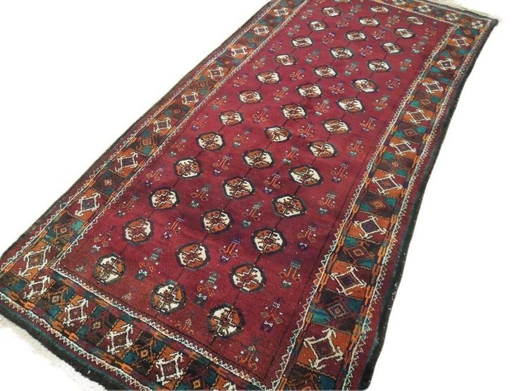 Luxurious 4x9 Authentic Handmade Bokhara Tribal Persian Runner - Iran - bestrugplace